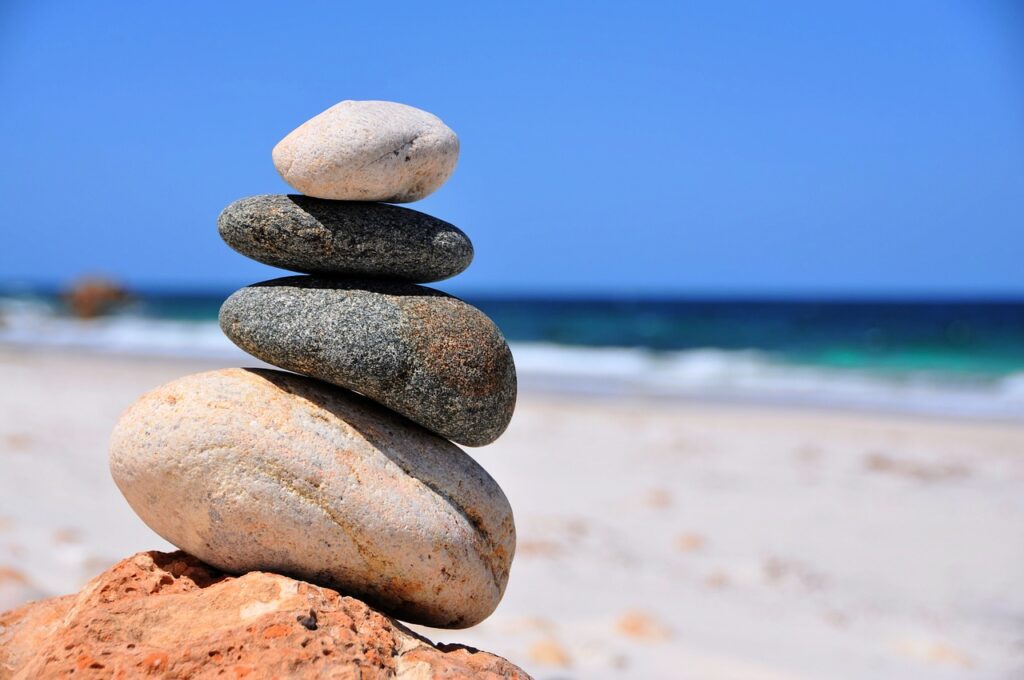 Balance Stones on the beach