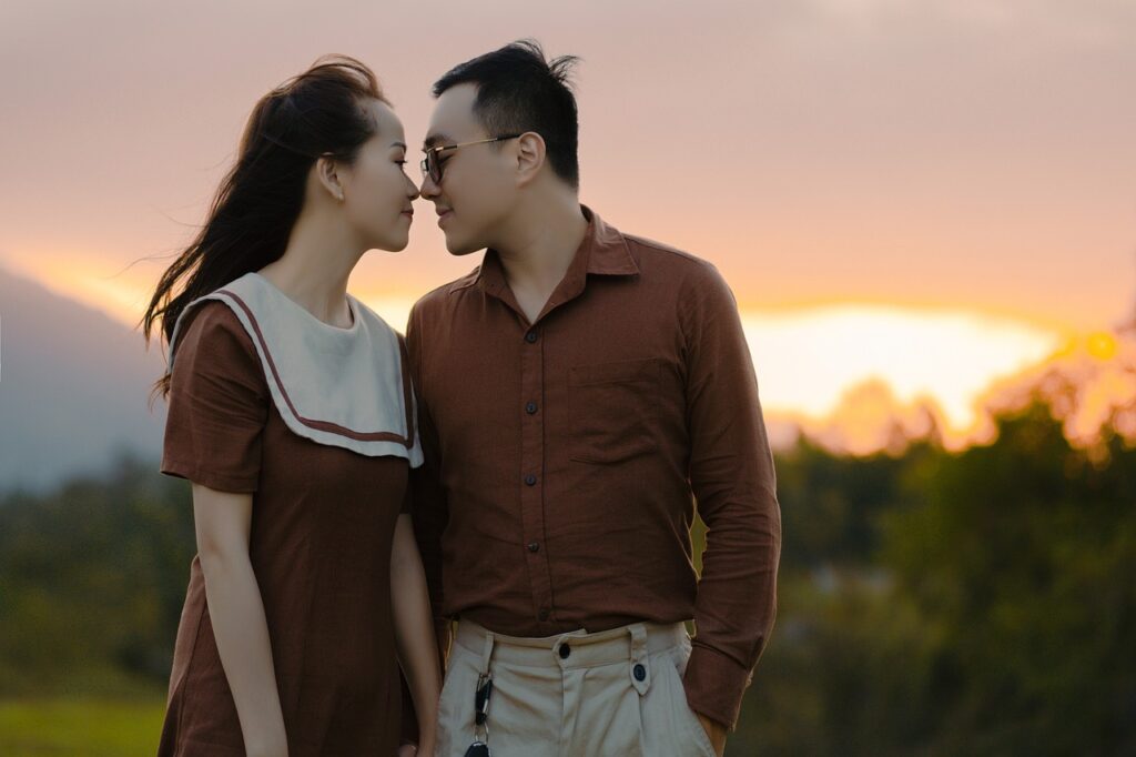 Couple Meadow Walking Image